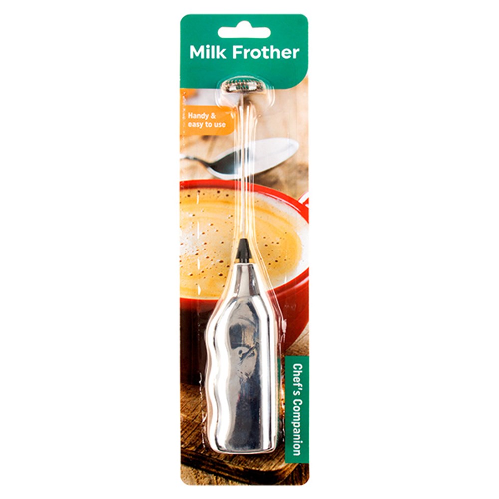 Milk Frother Silver Battery Operated 