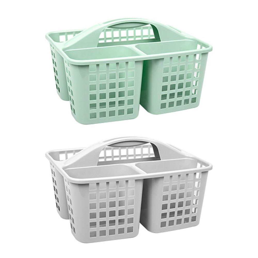 Basket w Handle 3 Section Plastic 2 Asstd Cols 310x230x185mm