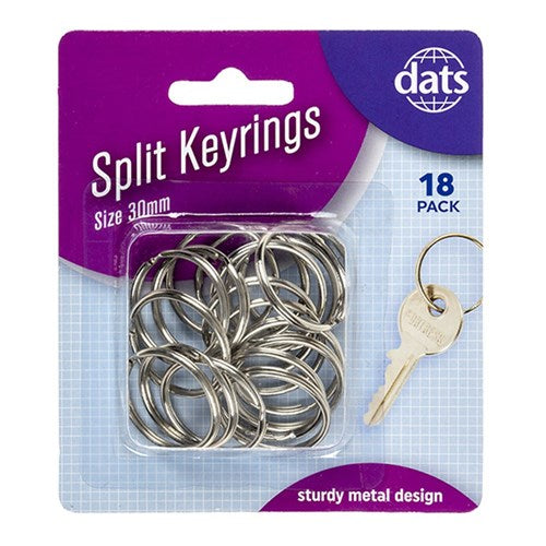 Keyring Split Ring 30mm 18pk