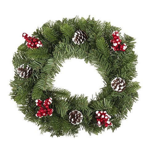 Wreath Decorated Xmas 40cm Traditional