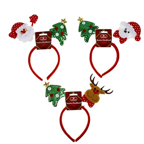 Headband Novelty Xmas Bopper 3 Asstd