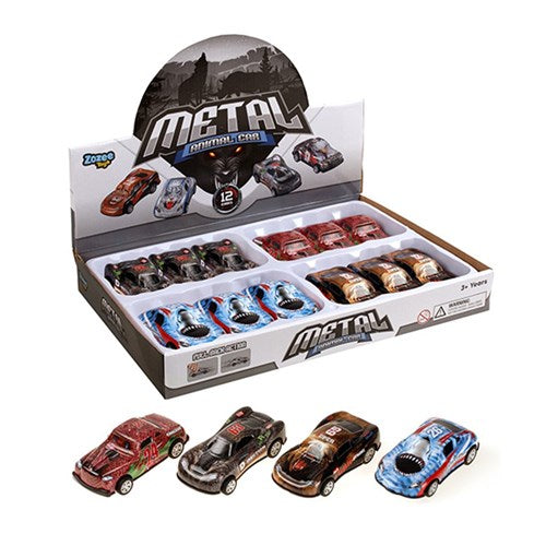 Toys Cars Printed & Pull Back 4 Asstd Design