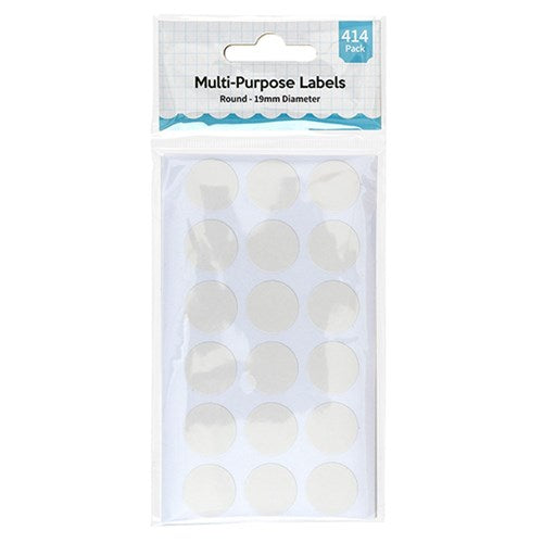 Label Round White Multi Purpose 19mm 360pk