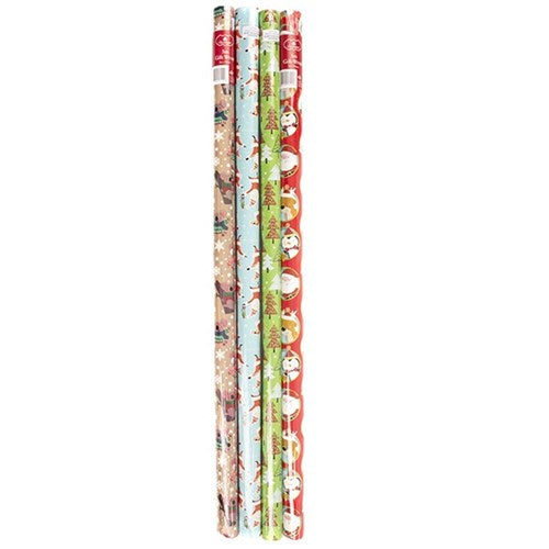 Wrap Paper Xmas 3Mx99cm 60gsm 38mm Core PDQ 4Asstd