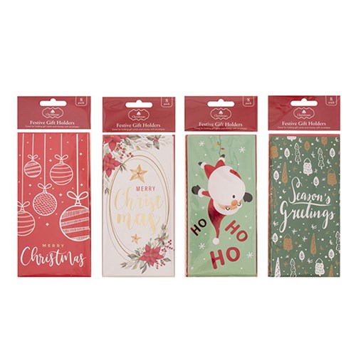 Holder Money Gift Card Xmas Pack 8 90x185mm Foil