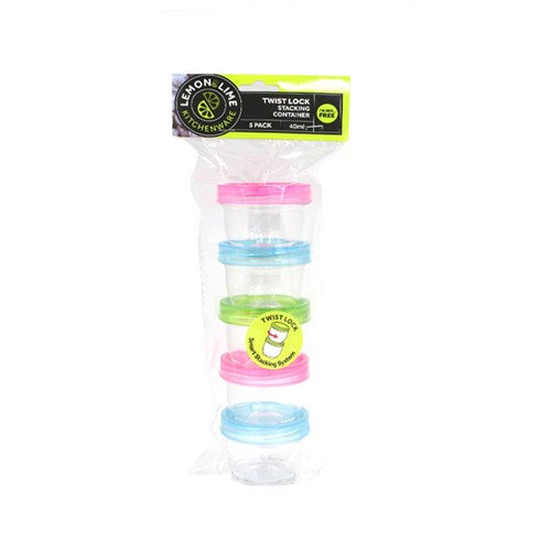 TWIST-LOCK STACKING CONTAINERS5PC 40ML