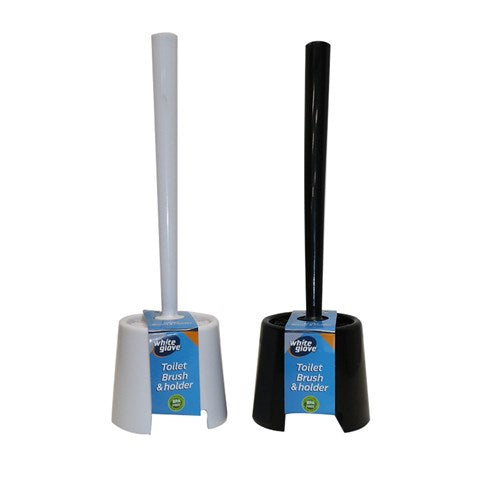 ESSENTIALS TOILET BRUSHW/HOLDER 2 ASSTD