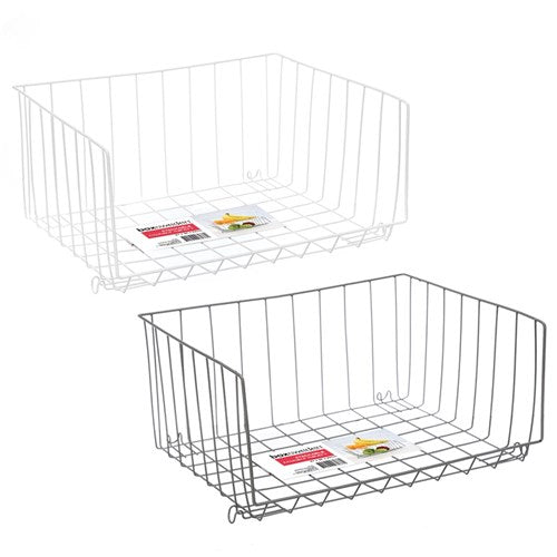 WIRE STACKABLE STORAGE BASKET 47X42X22CM