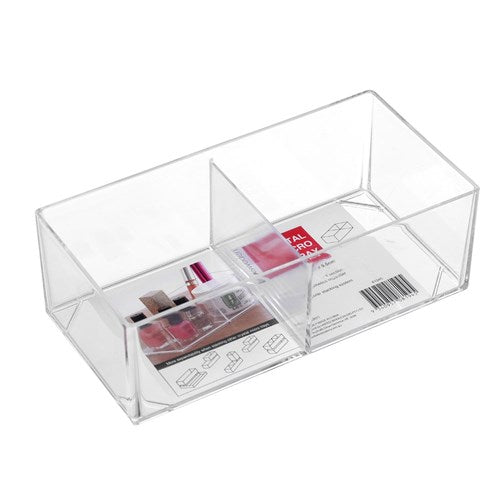 CRYSTAL MICRO TRAY 2 SECTION16.5X8X5.5CM