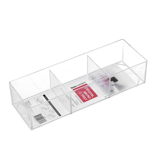 CRYSTAL MICRO TRAY 3 SECTION24.5X8X5.5CM