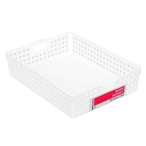 MODE BASKET WHITE35X25.5X7.5CM