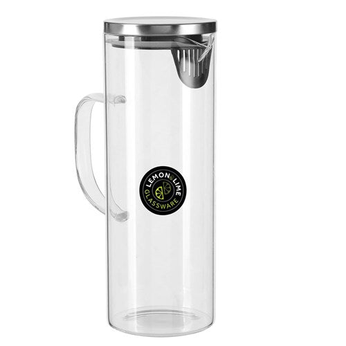 GLASS WATER JUG 1.8LWITH STAINLESS STEEL LID