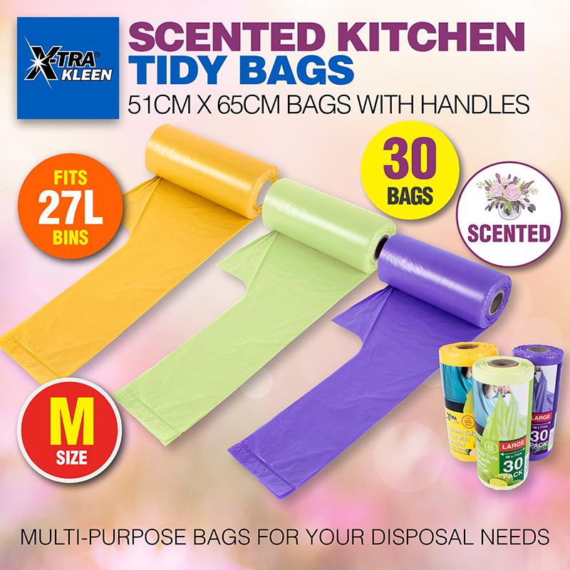 Garbage Bag Kitchen Tidy with Handle Scented 27L (51cm x 65cm) 30pk