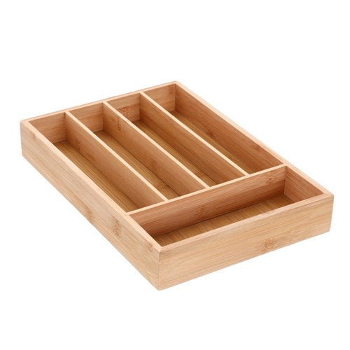 BAMBOO CUTLERY DRAWER ORGANISER 5 COMP 33X23X5CM