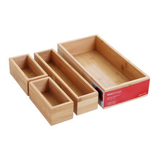 Load image into Gallery viewer, BAMBOO ORGANISATION TRAY SET 4PC 32X16X7CM
