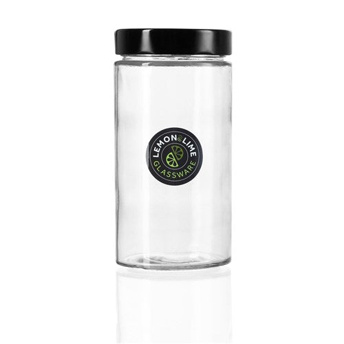 SOHO GLASS PRESERVE JAR 820MLWITH BLACK LID