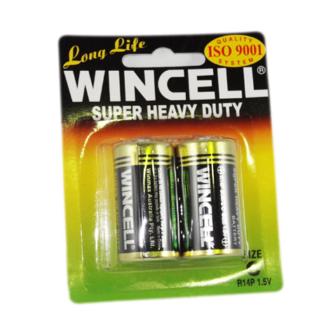 Wincell Super Heavy Duty Battery Size C 2pk