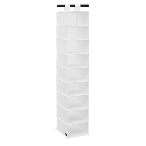 KLOSET HANGING ORGANISER9 SECTION 34X22X120CM WHITE