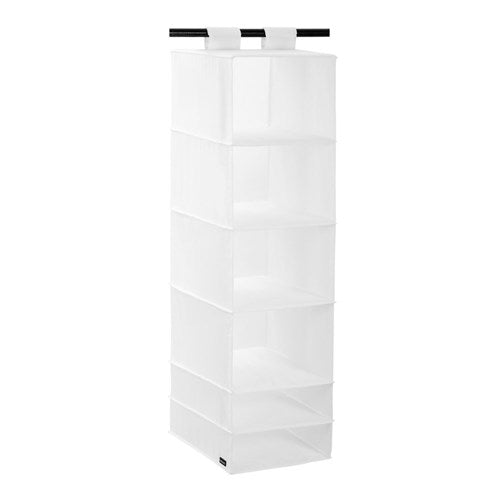 KLOSET HANGING ORGANISER LGE6 SECTION 45X34X125CM WHITE