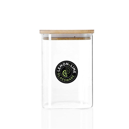 CAMDEN SQUARE GLASS JARBAMBOO LID 1.1L