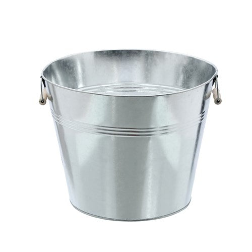 METAL ICE BUCKET WOOD HANDLES45L GALVANISED 44X44X35.5CM