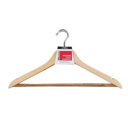 WOODEN HANGERS 44.5CM 4PK