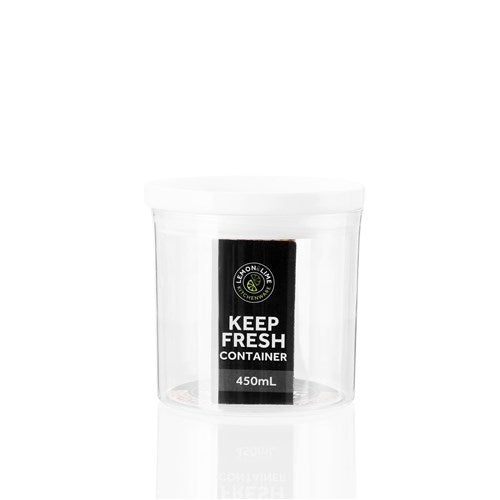 CRYSTAL AIRTIGHT CANISTER450ML 9.5X9.5X9.5CM