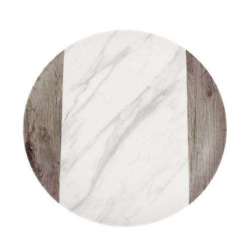 MATTE MELAMINE SIDE PLATE 20CMENDWOOD MARBLE