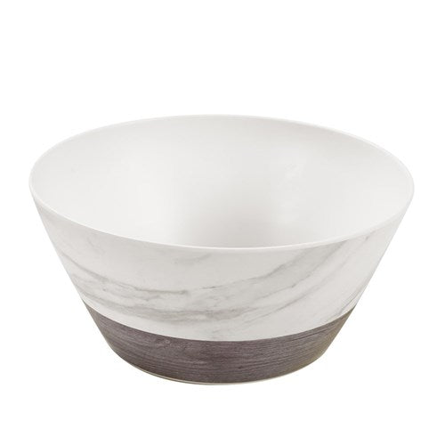 MATTE MELAMINE SALAD BOWL 25C MENDWOOD MARBLE