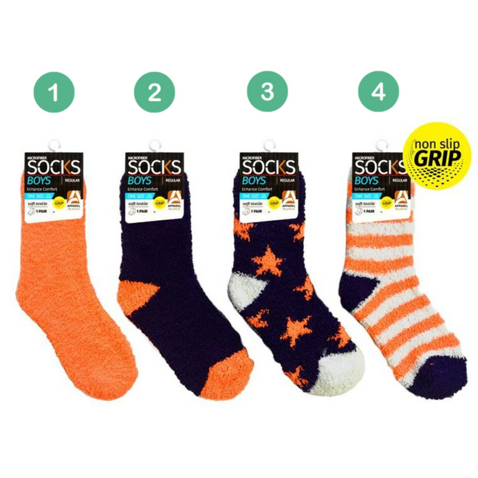 1 Pair Boys Microfiber Socks Stars