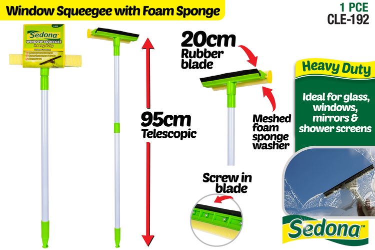 1pce Delux Glass Squeegee with telescopic