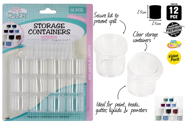 12pce Craft Storage Containers-plastic