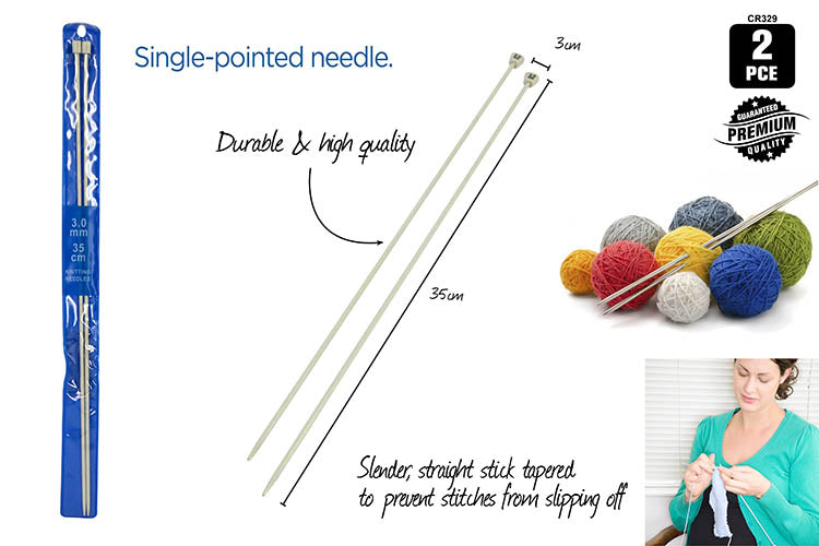 1pce Knitting Needles-3mm x 35cm