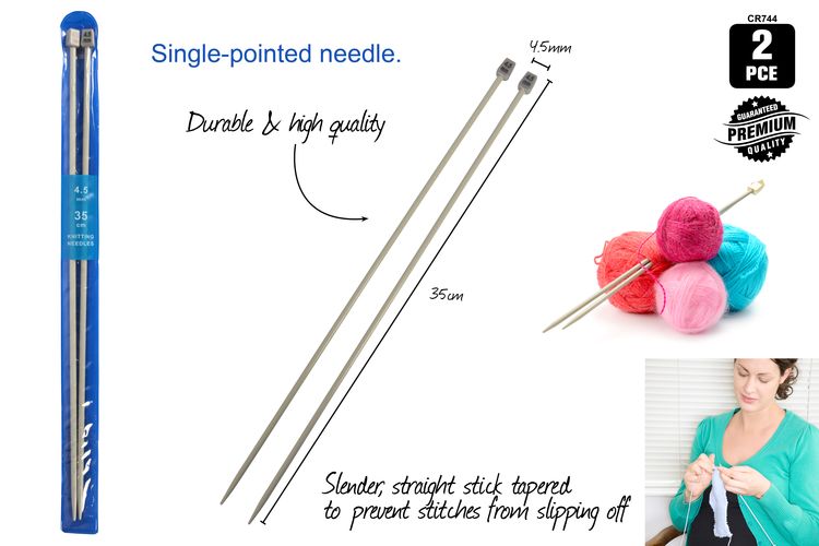 1pce Knitting Needles-4.5mm x 35cm