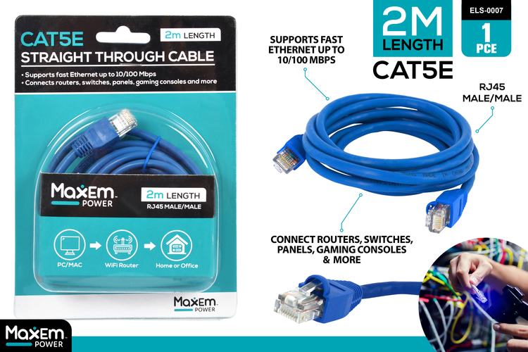 Straight Through Cable PC to Hub Network 2m