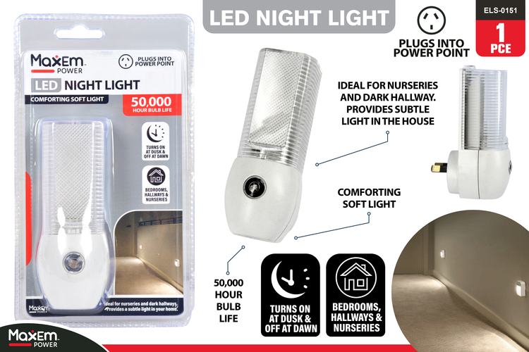 LED Sensor Night Light A/C 240Volt