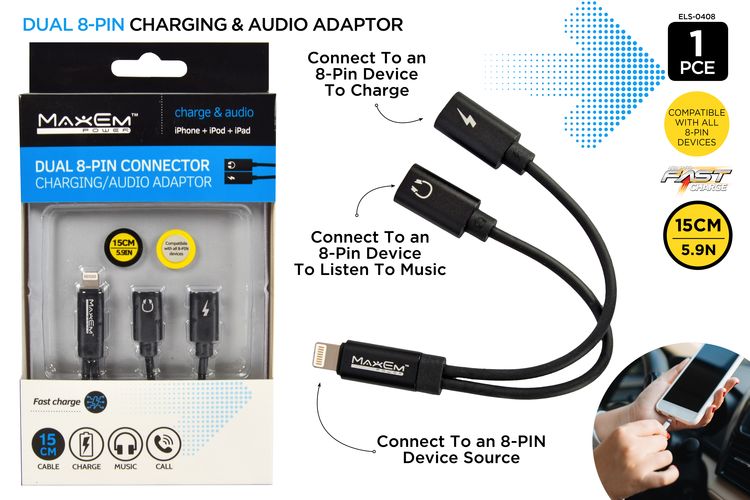 Dual lightening Charging and Audio Adapter