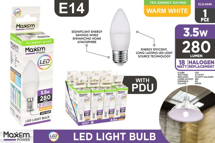 1pce Bulb 3.5W LED Light Warm White E14