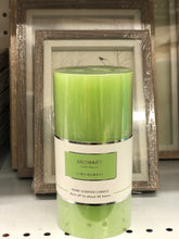 Load image into Gallery viewer, GREEN SCENTED PILLAR CANDLE --LEMONGRASS
