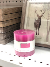 Load image into Gallery viewer, HOT PINK SCENTED PILLAR CANDLE --BLACK CHERRY
