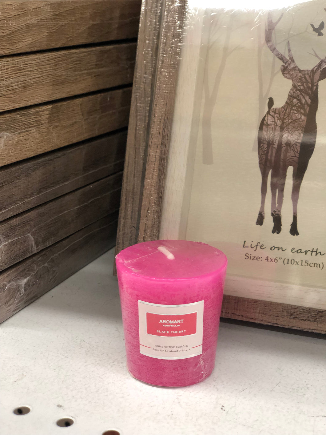 HOT PINK SCENTED PILLAR CANDLE --BLACK CHERRY