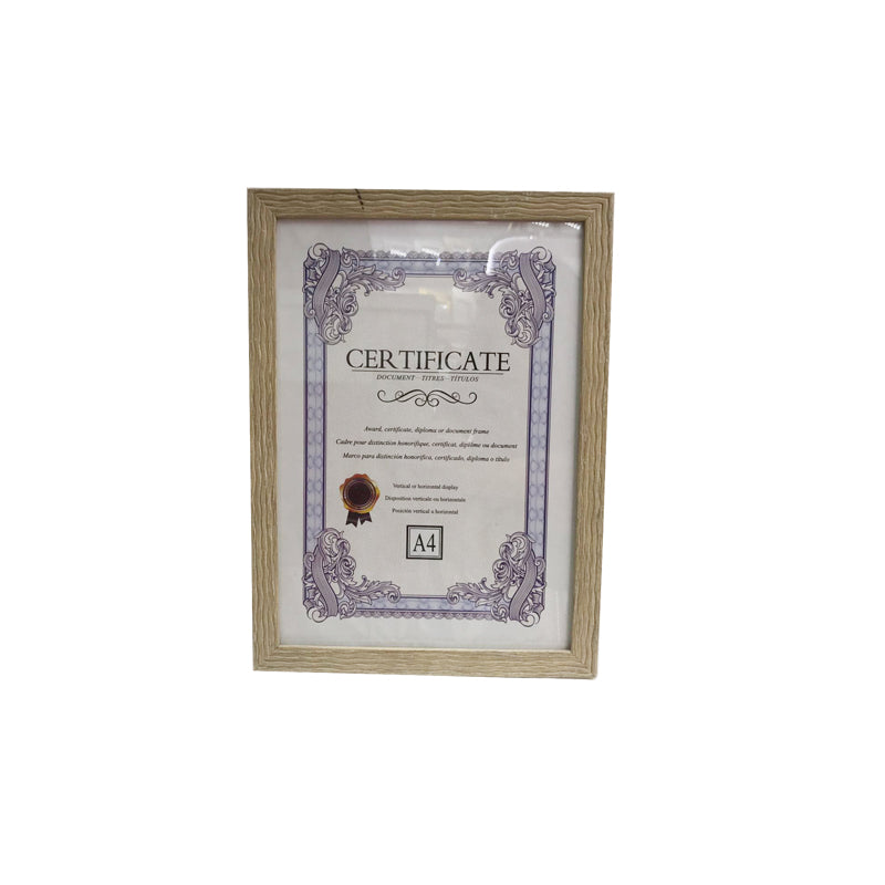 PHOTO FRAME CERTIFICATE NATURAL/WHITE SANDY WOOD 2ASST