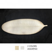 WOODEN TRAY LEAF DSN 2COLS 58x21CM