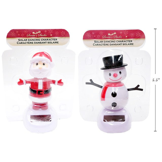 XMAS SOLAR POWERED DANCING SANTA/REINDEER 10.8CM