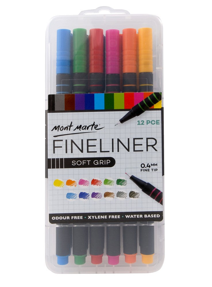 MM Fineliners Soft Grip 12pc