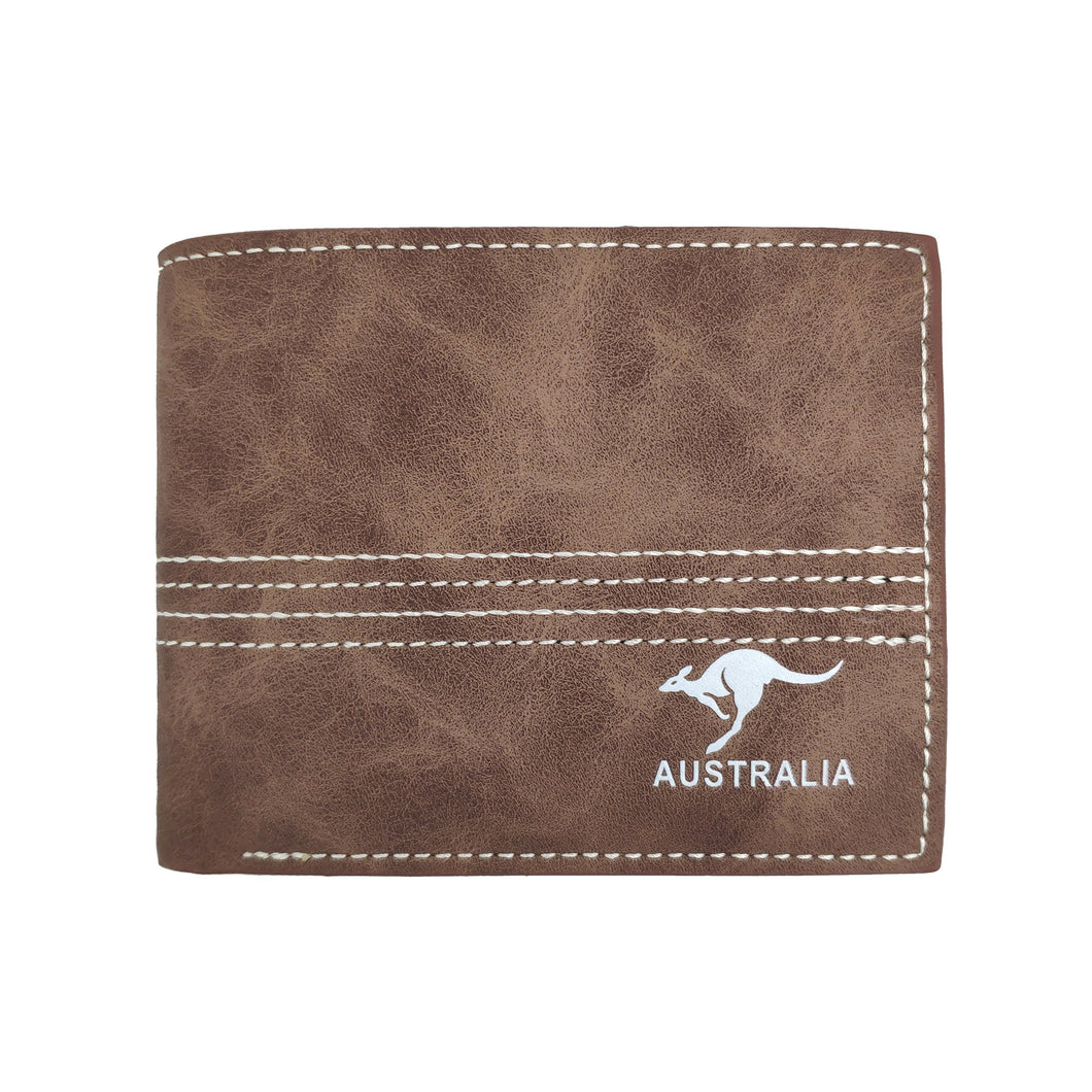 Outback style Men easy wallet with KA 4 stitched line