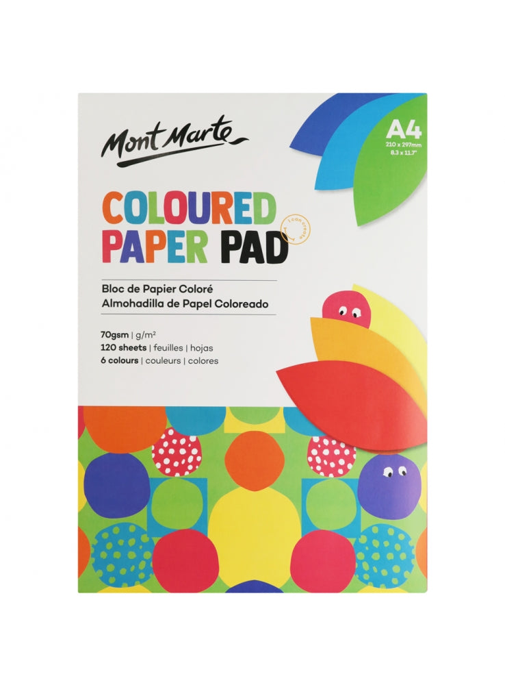 MM Coloured Paper Pad A4 120 Sheets 70gsm