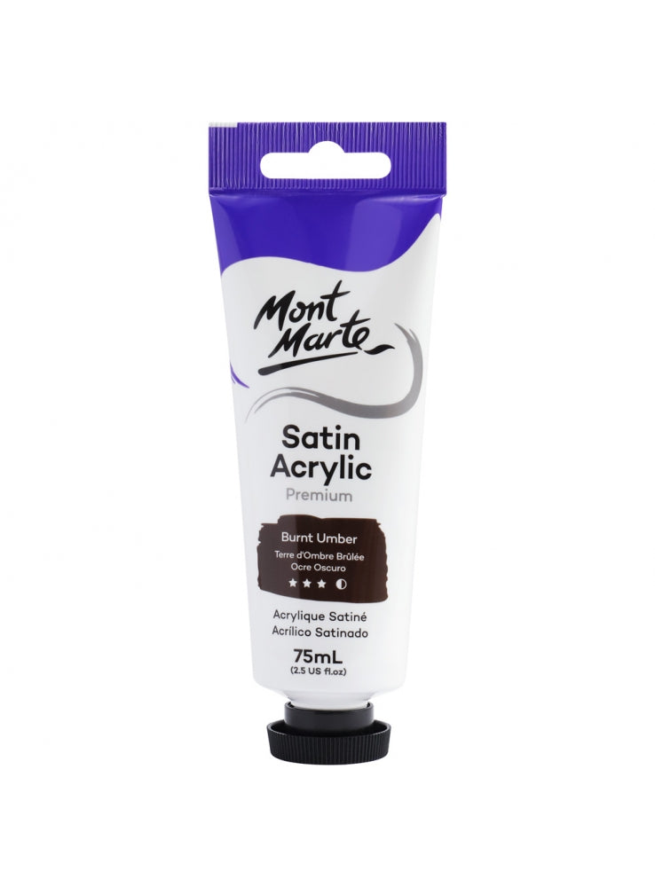 MM Satin Acrylic 75ml - Burnt Umber