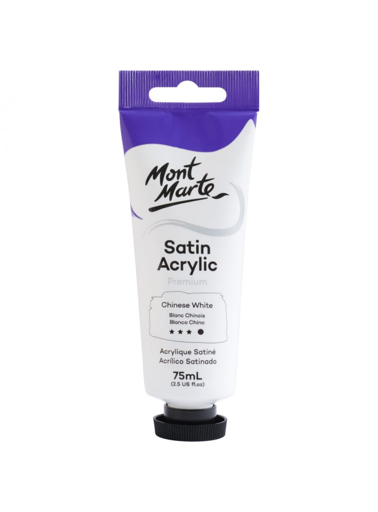 MM Satin Acrylic 75ml - Chinese White