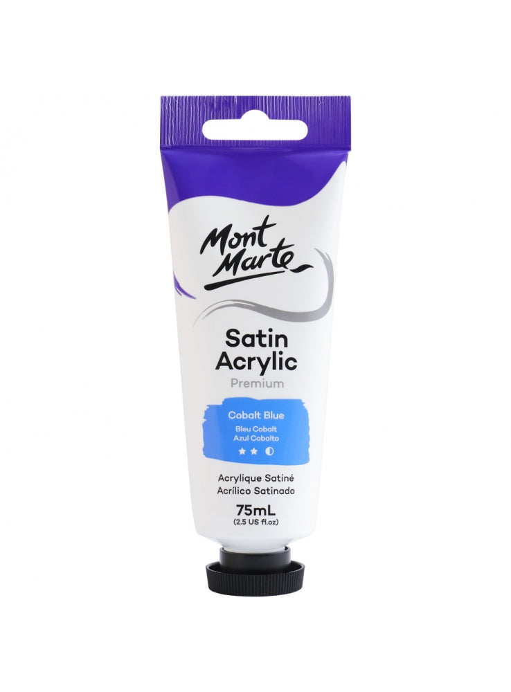 MM Satin Acrylic 75ml - Cobalt Blue